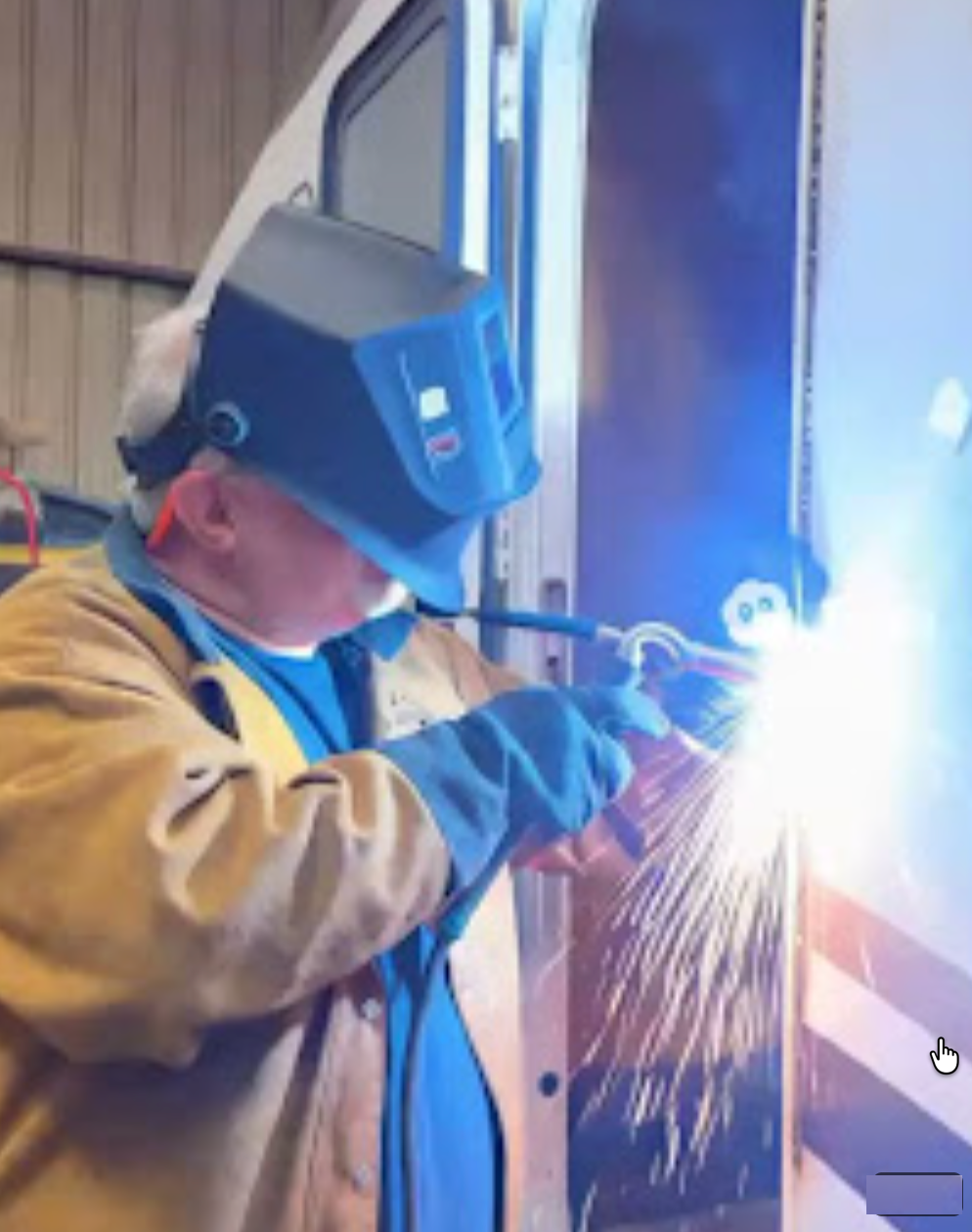Expert welding on RV frame